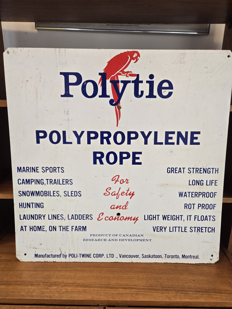 Vintage Polytie Metal Sign Hanging Wall Art