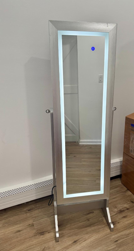 LED Lighted Jewelry Armoire Mirror Cabinet - photo 2