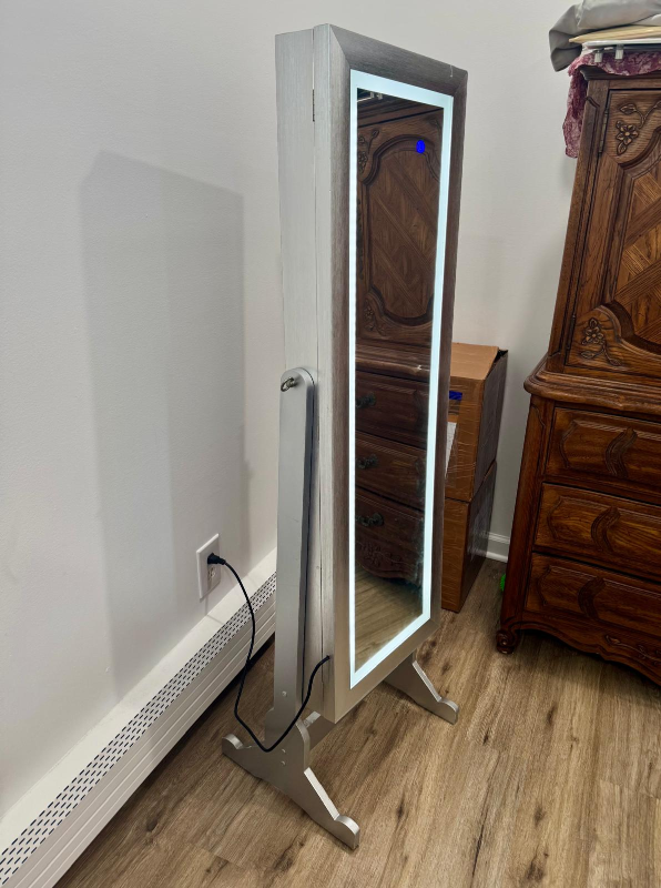 LED Lighted Jewelry Armoire Mirror Cabinet - photo 3