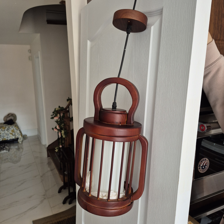 Wooden Lantern Pendant Light - photo 3