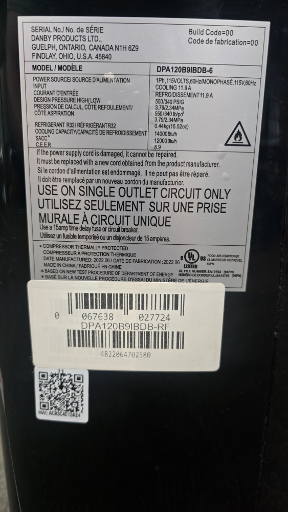 Danby DPA120B9IBDB-6 Portable Air Conditioner - photo 5