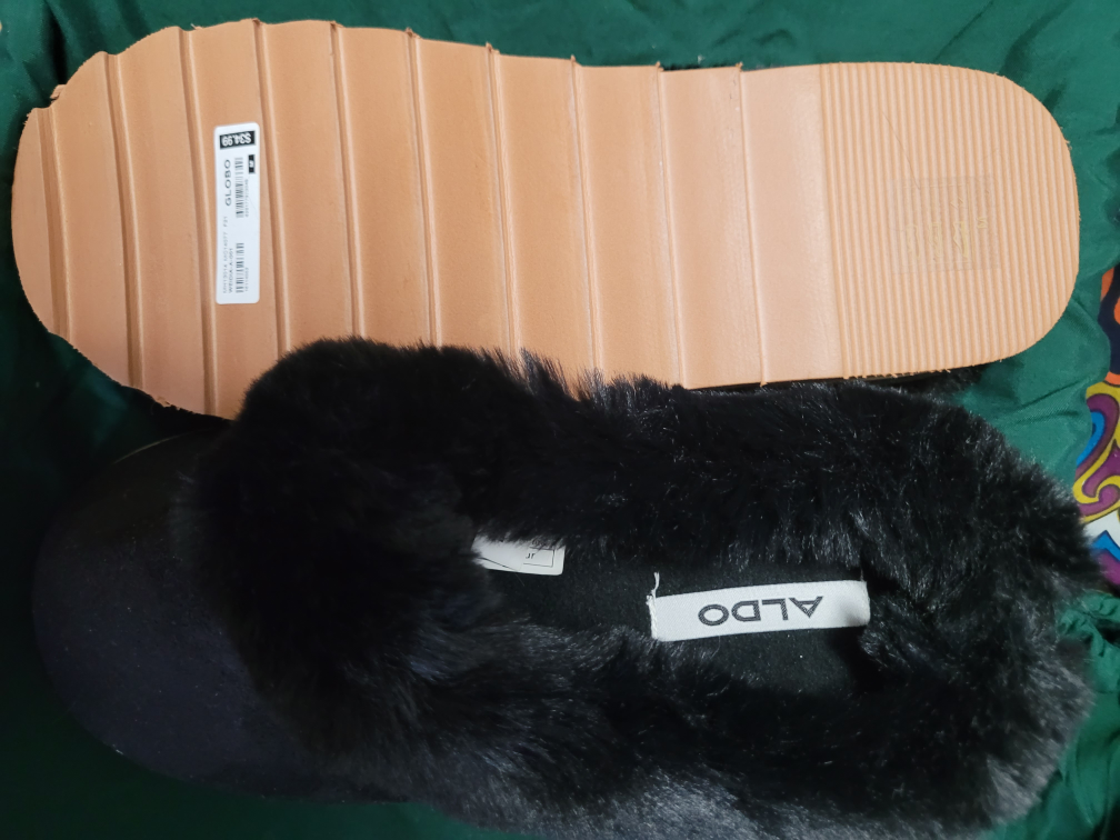 ALDO Black Faux Fur Slippers - Size 37 - photo 2
