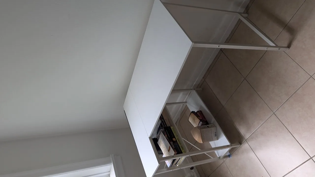 White Desk with Bookshelf thumbnail