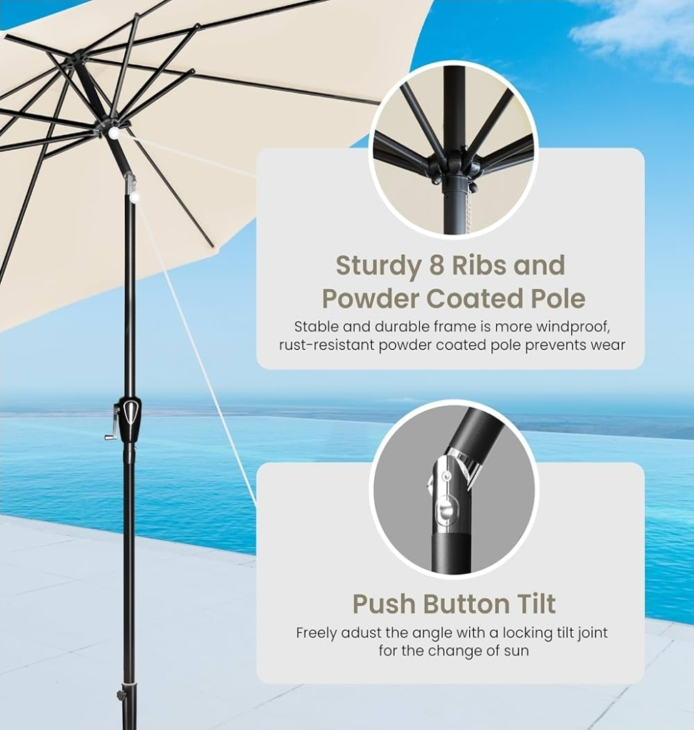 Outdoor Patio Umbrella - Beige - photo 5