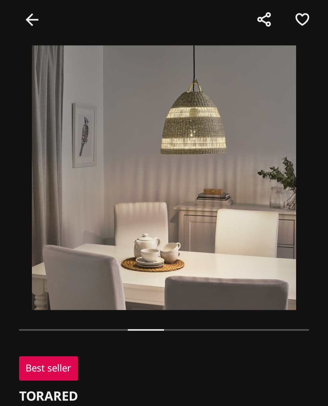IKEA TORARED Lamp Shade + HAVSRIS Cord - photo 3