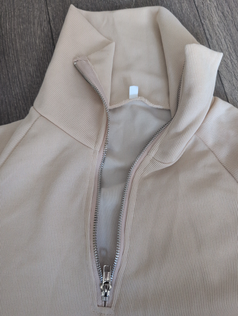 Beige Half-Zip Pullover - photo 2