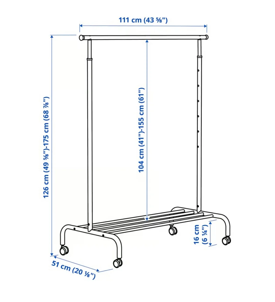 IKEA Rigga Clothes Rack, White image indicator(6)