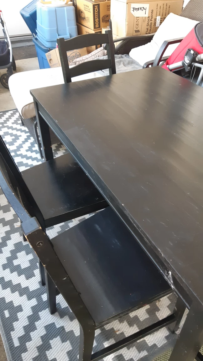 Black Dining Table with 5 Chairs - photo 2