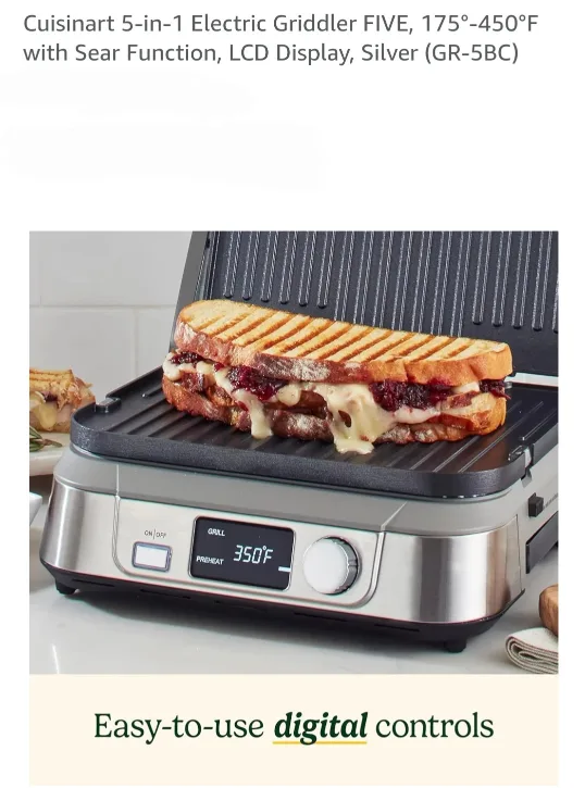 Cuisinart 5-in-1 Electric Griddler FIVE (GR-5BC) thumbnail