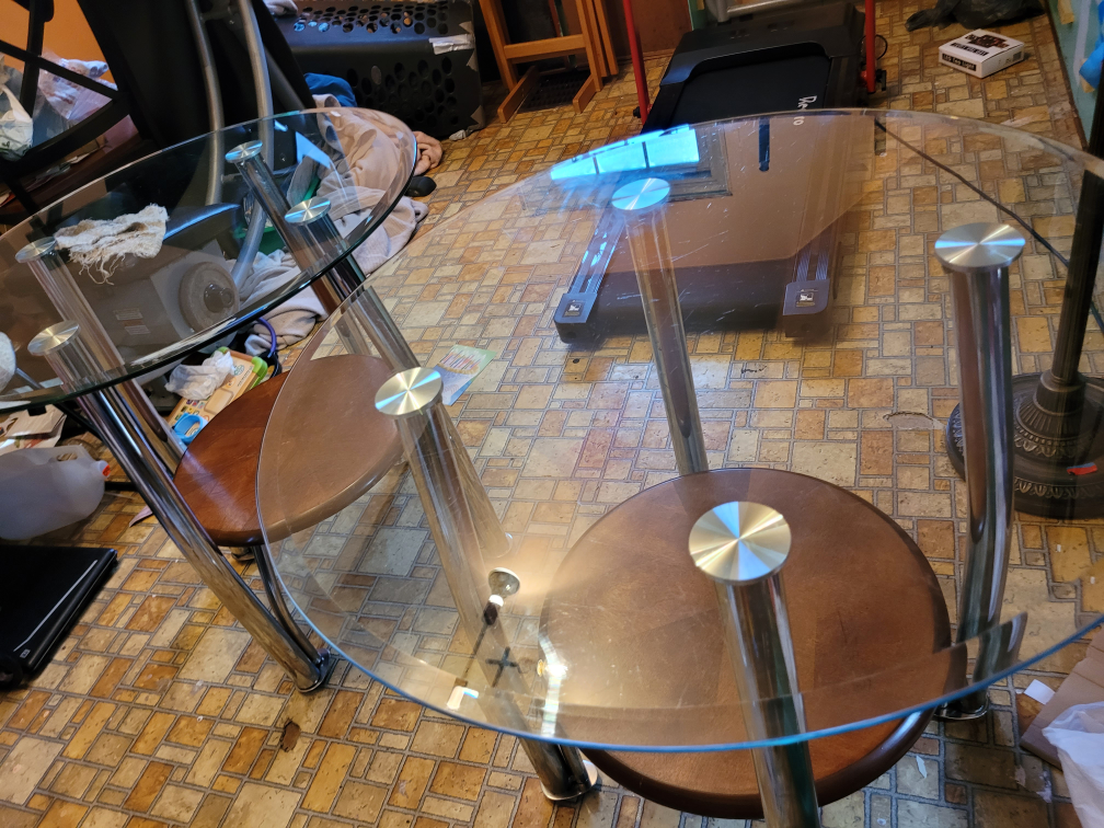 Glass top end tables