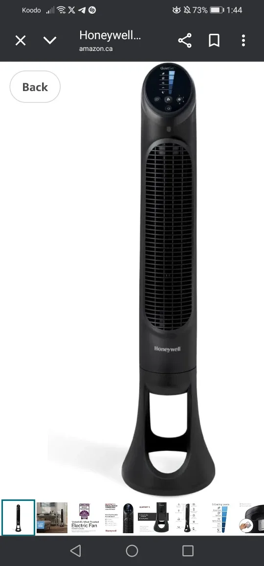 Honeywell QuietSet Tower Fan - Black