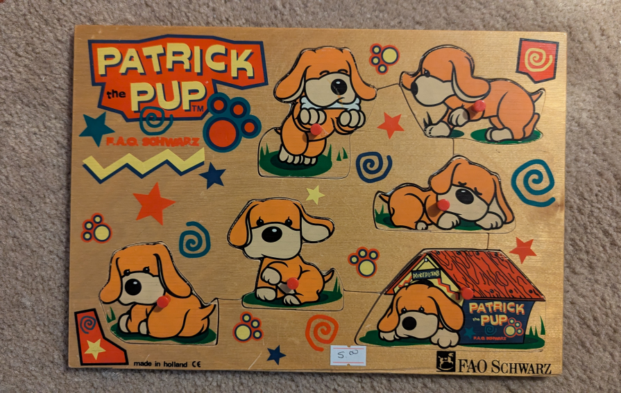 FAO Schwarz Patrick the Pup Wooden Puzzle