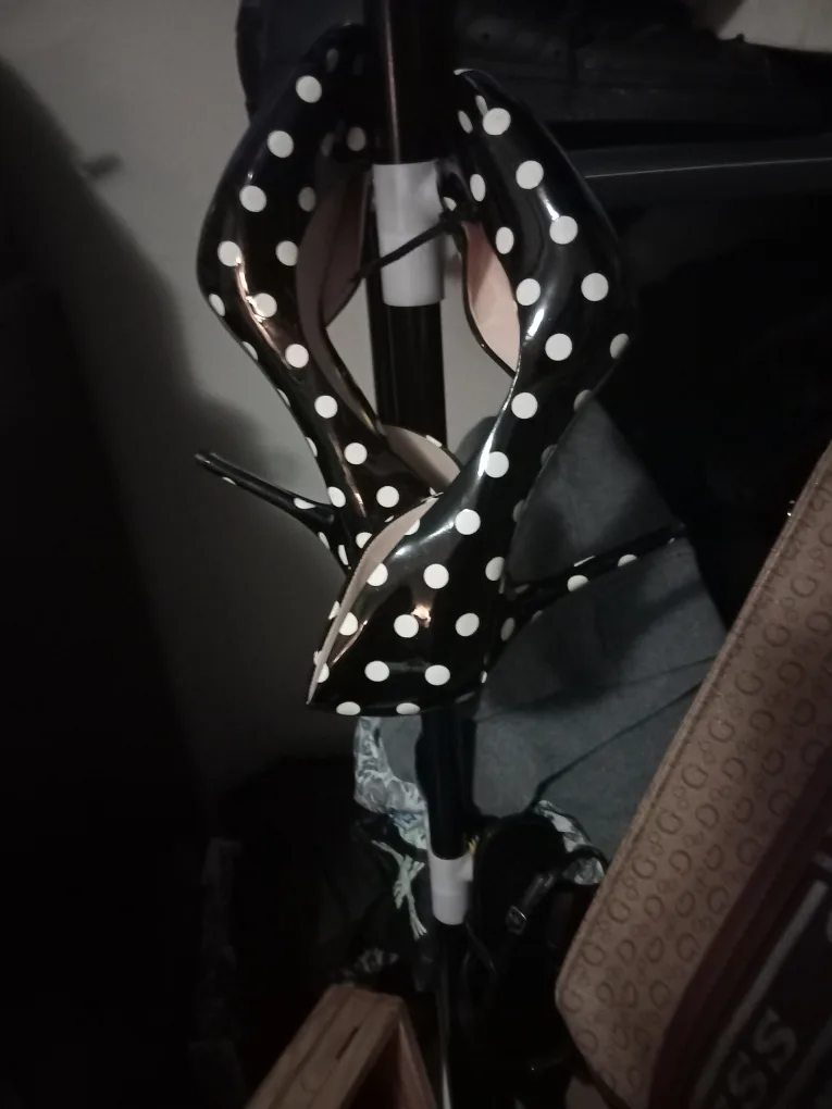 Jessica Simpson Black Polka Dot Heels Size 8 image indicator(2)