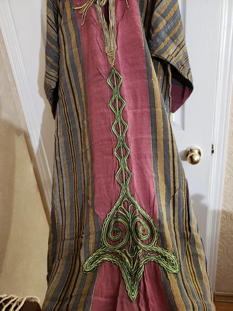 Striped Embroidered Kattan Dress thumbnail