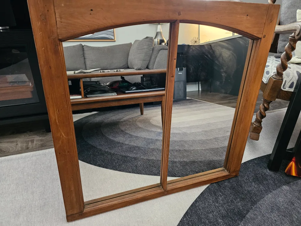 Arched Wood Frame Mirror, Farmhouse thumbnail