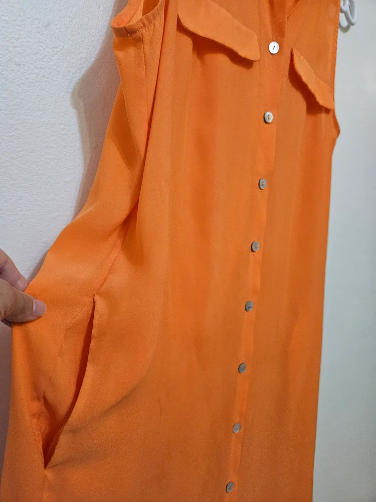 H&M Orange Sleeveless Dress - Size 4 image indicator(3)