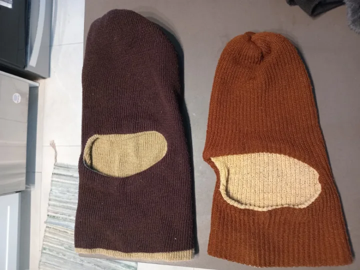 Two Balaclava Ski Masks - Brown & Burgundy thumbnail