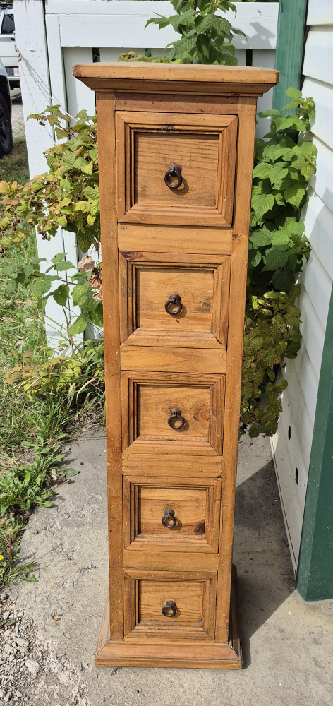 Wooden 5-Drawer Storage Tower