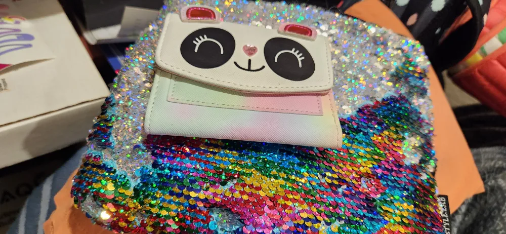 Style Lab Sequin Backpack & Panda Wallet thumbnail