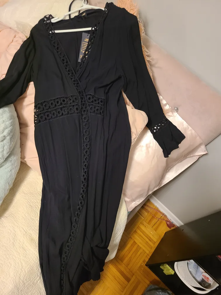 TRAVELING Lace Cover-Up and Black Dress Bundle thumbnail