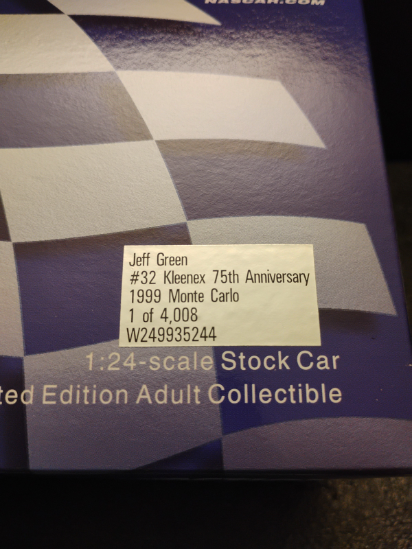 Kleenex Jeff Green #32 1999 Monte Carlo Diecast Car - photo 3