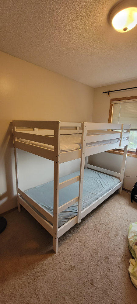 White Wooden Bunk Bed