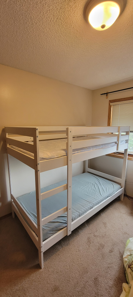 White Wooden Bunk Bed - photo 3