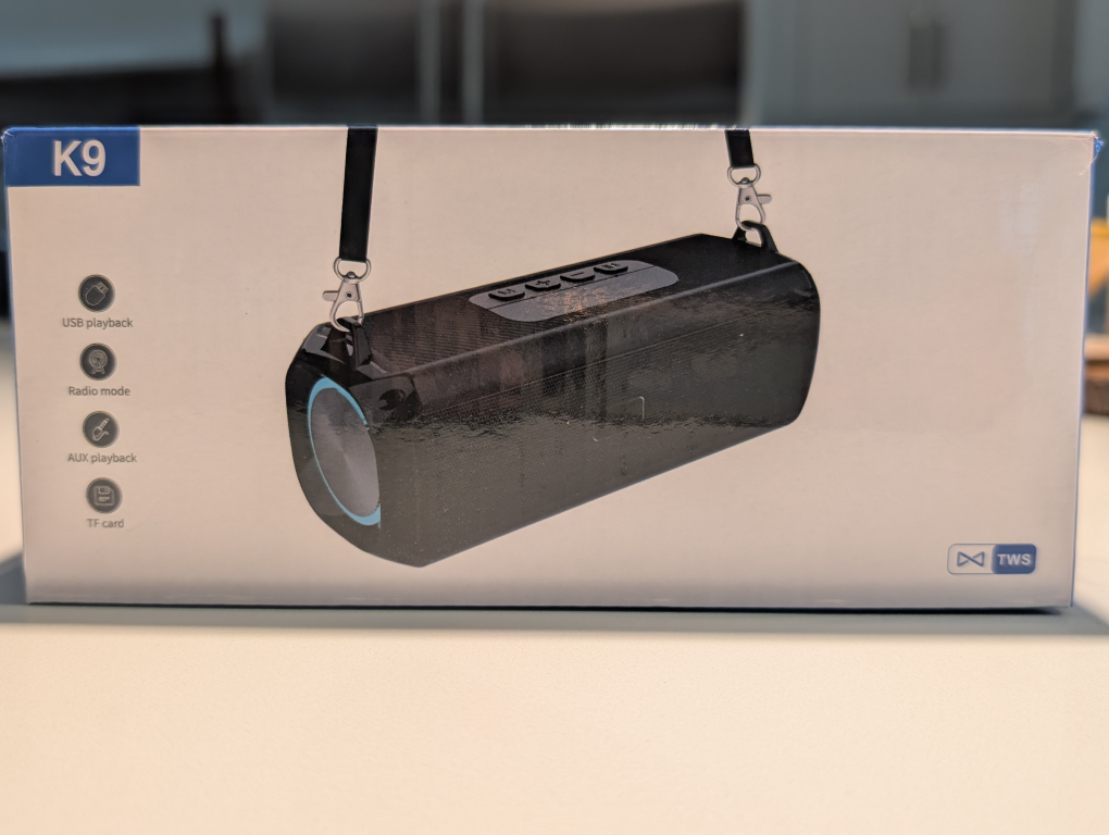 New K9 Black Portable Bluetooth Speaker