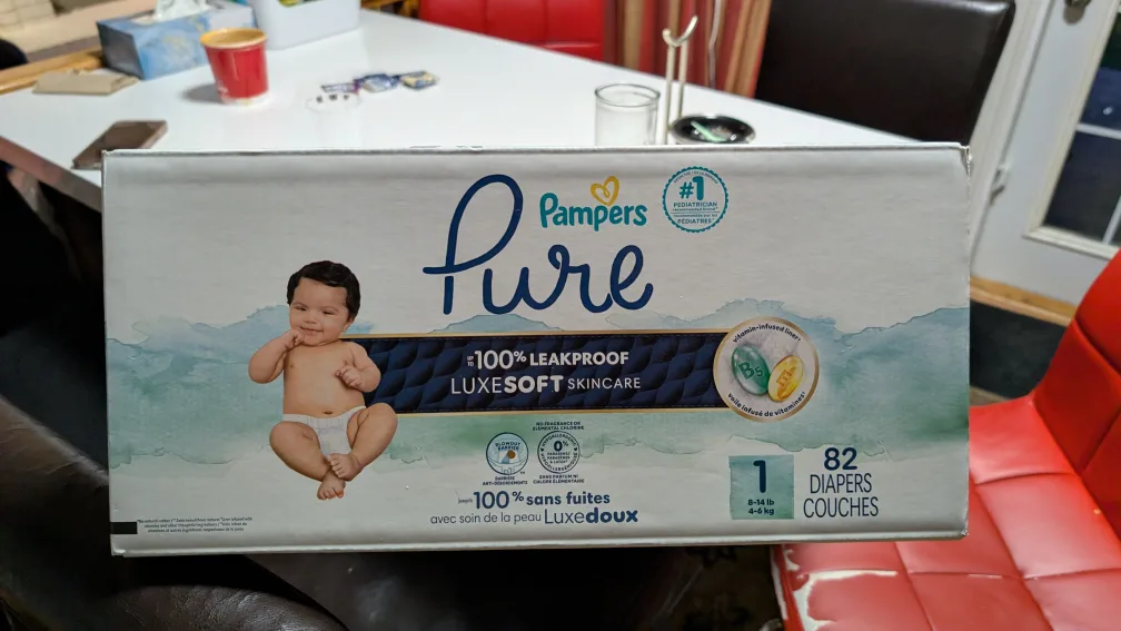 🥕👀-Pampers Pure Diapers Size 1 (82 count) FCFS thumbnail