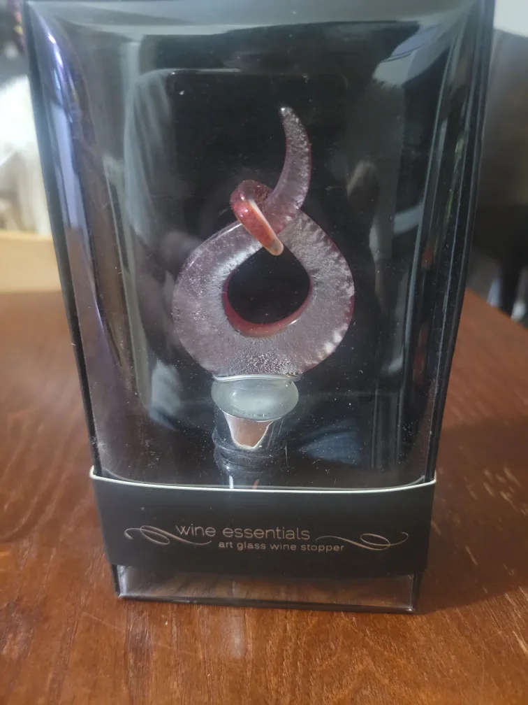 Wine Essentials Art Glass Wine Stopper - New in Box image indicator(3)