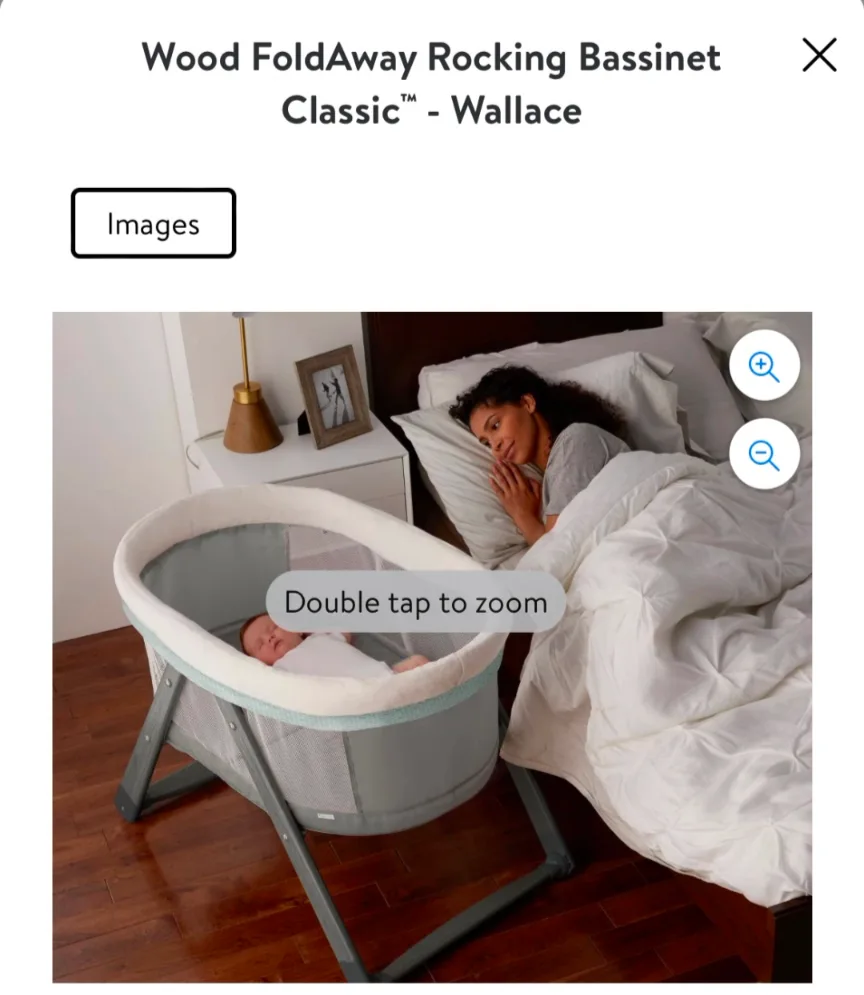 Halo Wood FoldAway Rocking Bassinet - Wallace thumbnail
