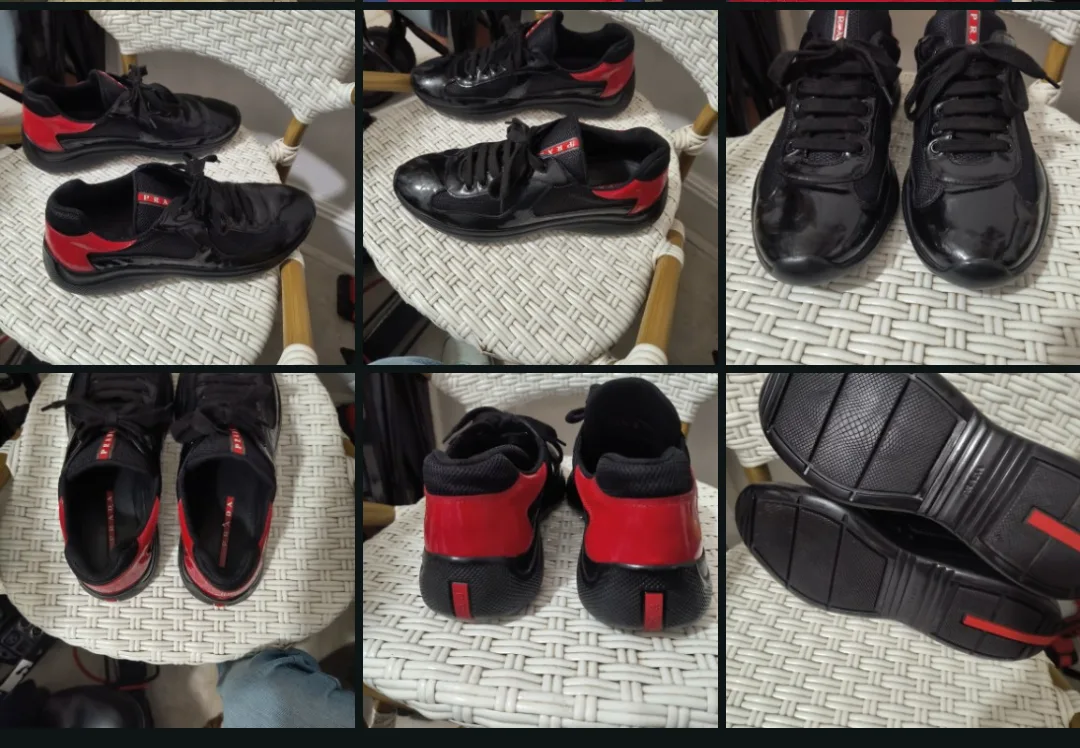 Prada Black & Red Sneakers