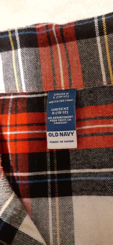Old Navy Flannel Pajama Set - Unisex G (10-12) image indicator(2)