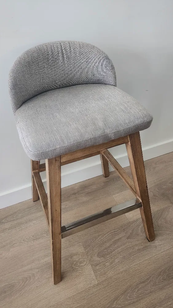 Bouclair Grey Upholstered Bar Stool thumbnail