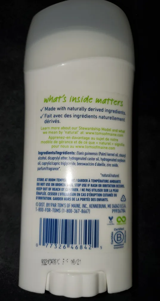 Tom's of Maine "Fresh Powder" deodorant image indicator(2)