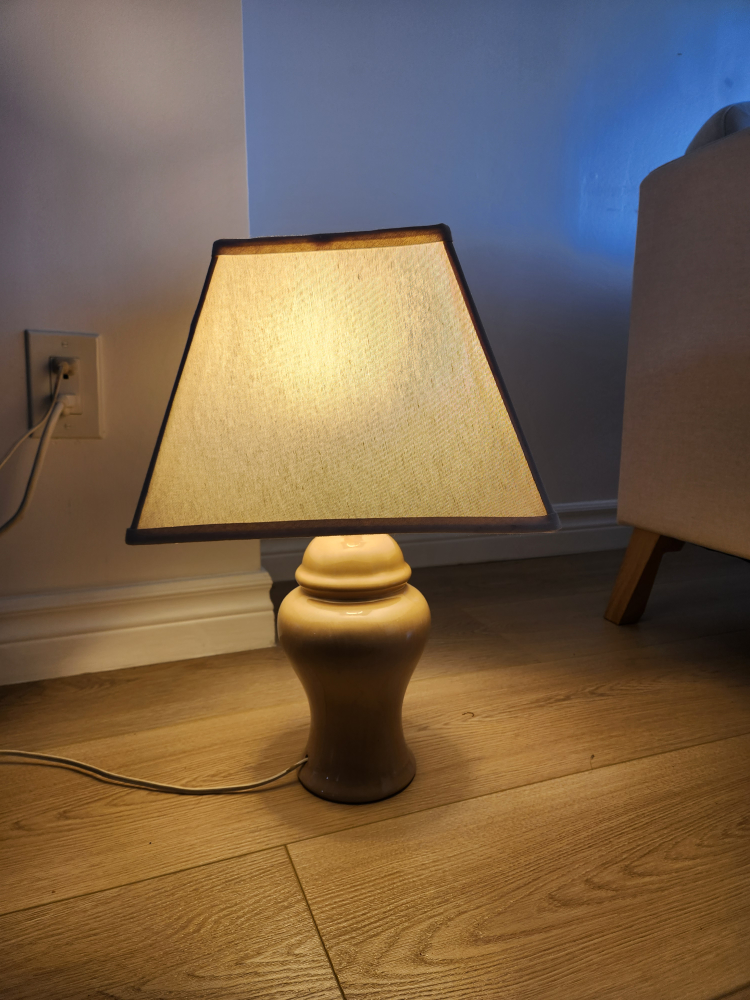 Ceramic Table Lamp with Beige Shade