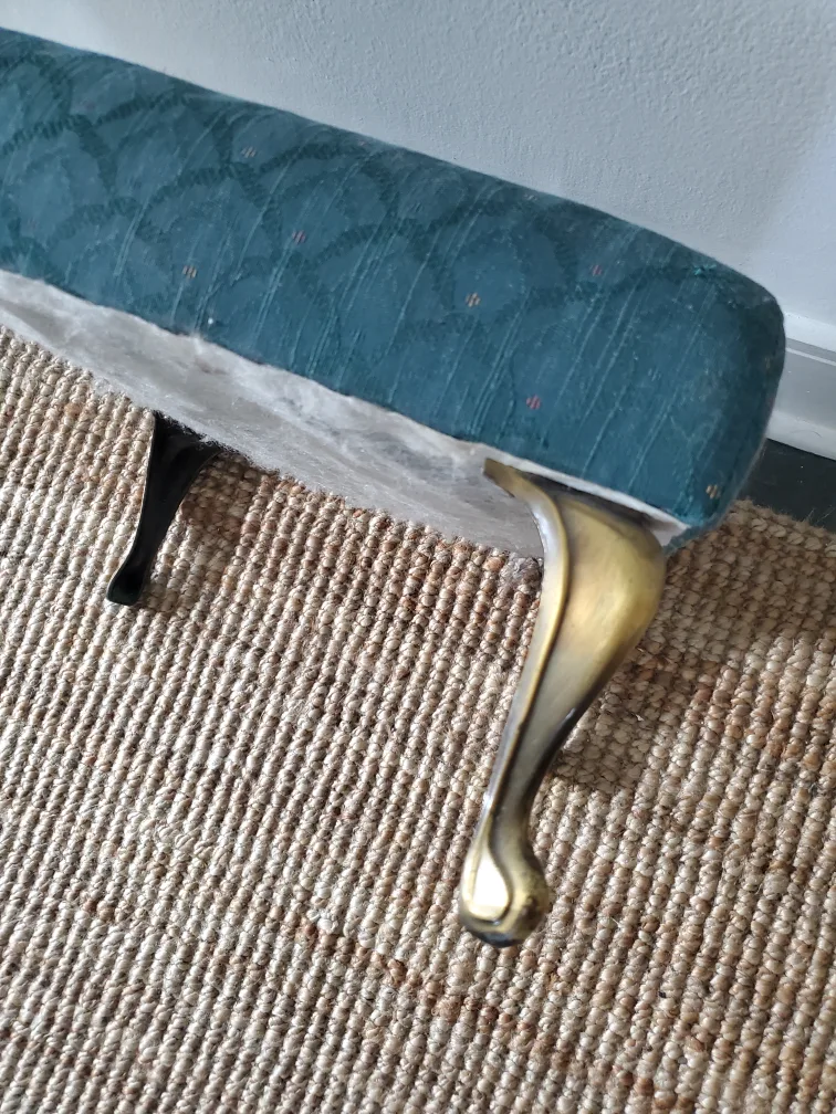 Vintage Footstool with Brass Legs image indicator(3)
