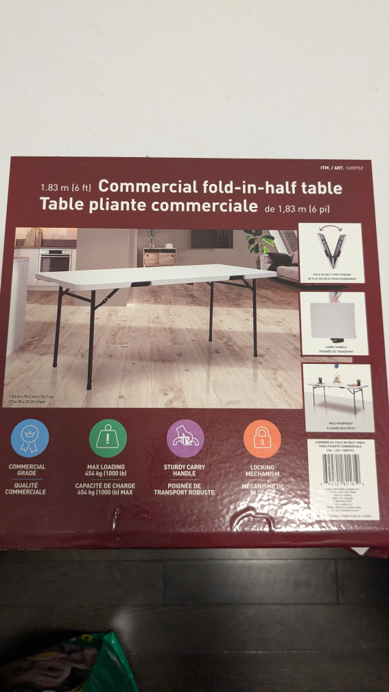 Commercial Fold-in-Half Table - 6 ft - photo 5