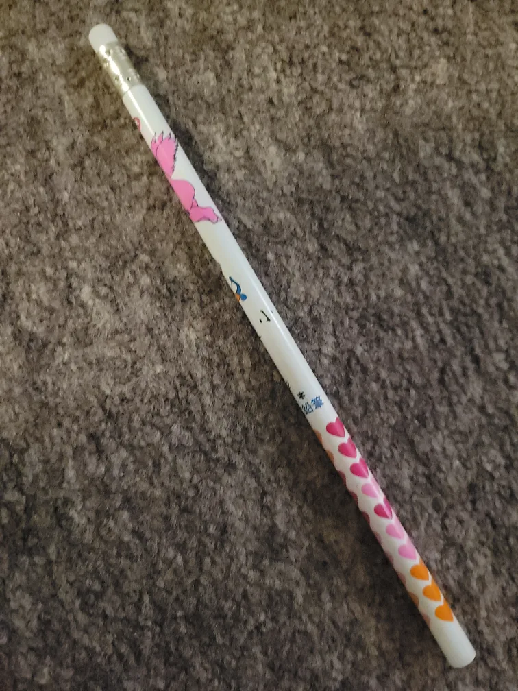 New Cute Pencil with Eraser - Hearts design thumbnail