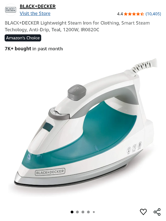 BLACK+DECKER Steam Iron - Teal