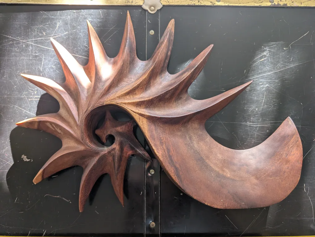 Wooden Nautilus Sculpture - Home Decor thumbnail