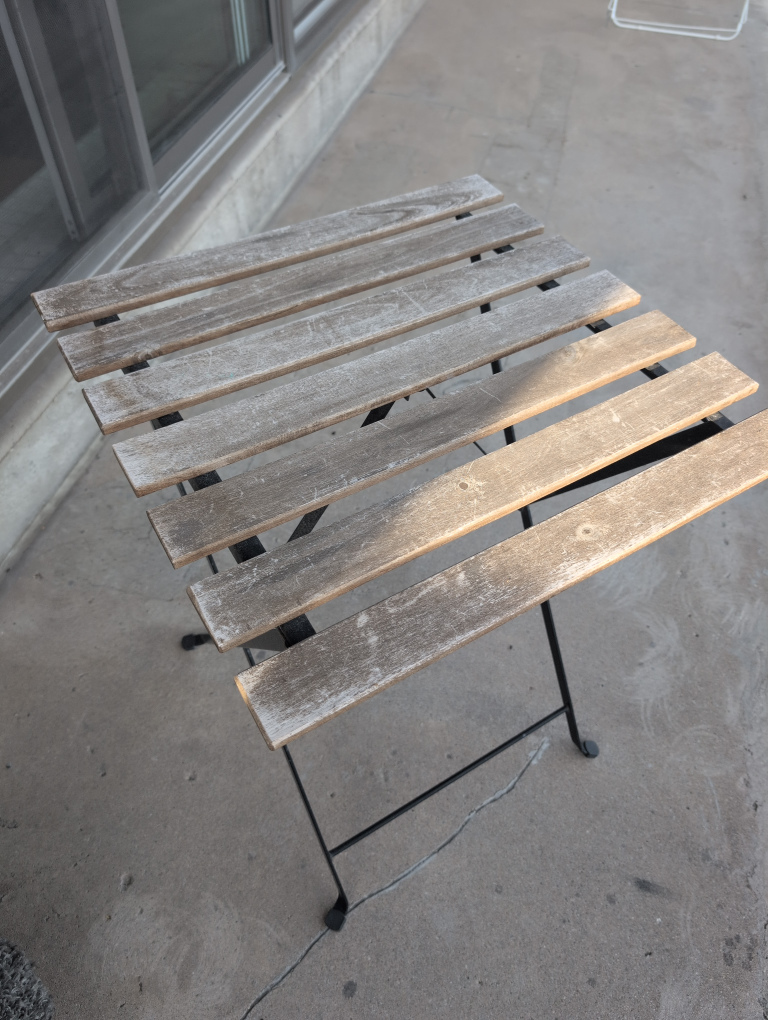 Folding Bistro Table - Wood & Metal