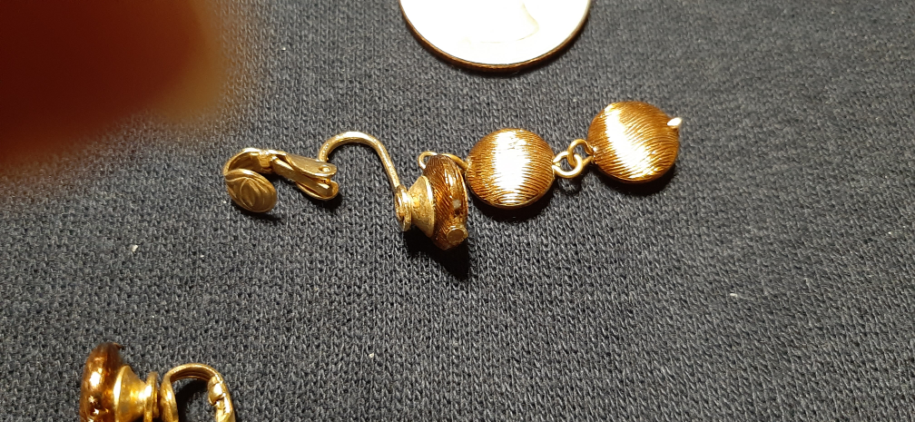 Vintage Copper Tone Dangle  Clip Earrings - photo 4
