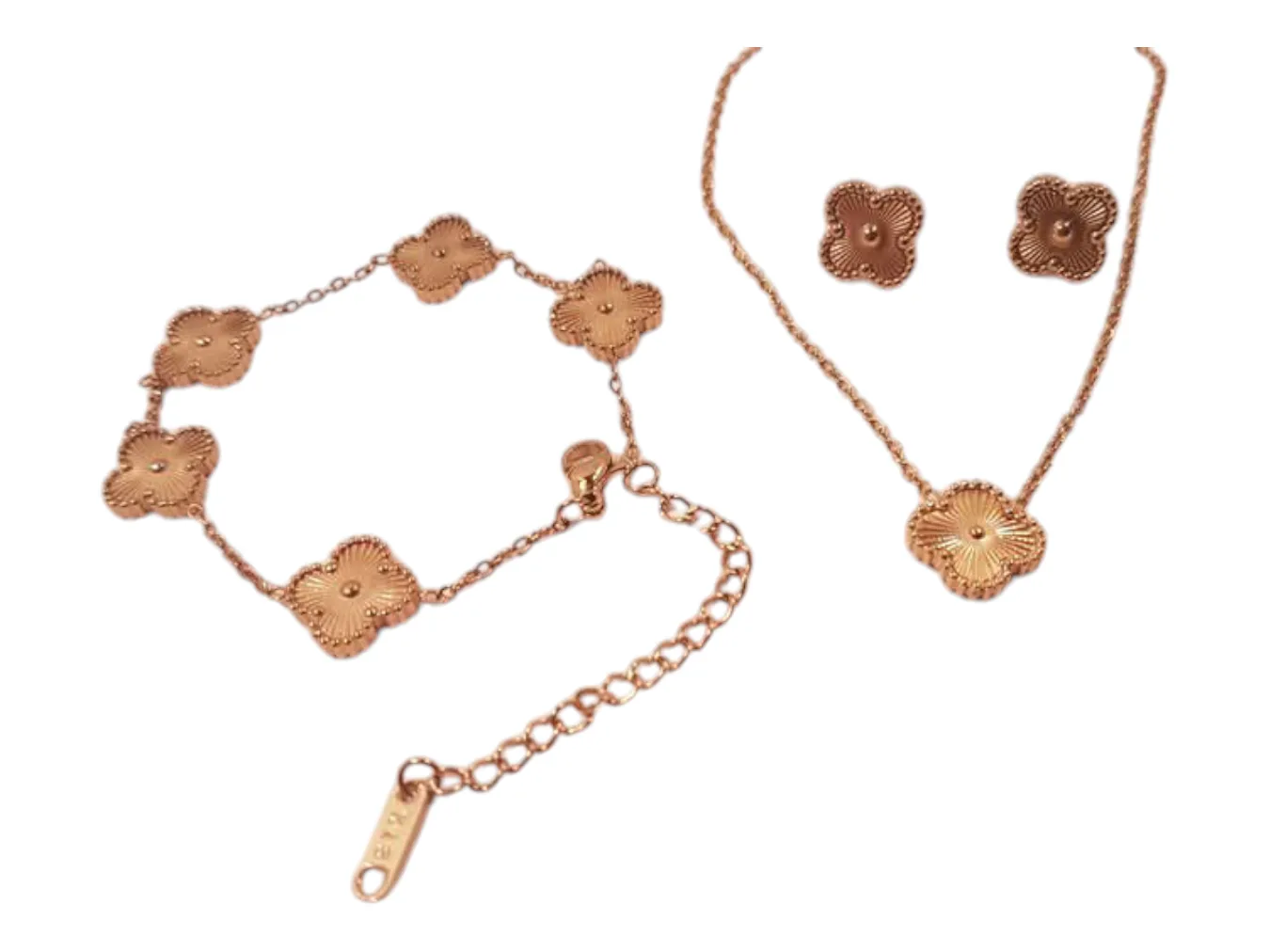 Gold Four Leaf Jewellery Set thumbnail