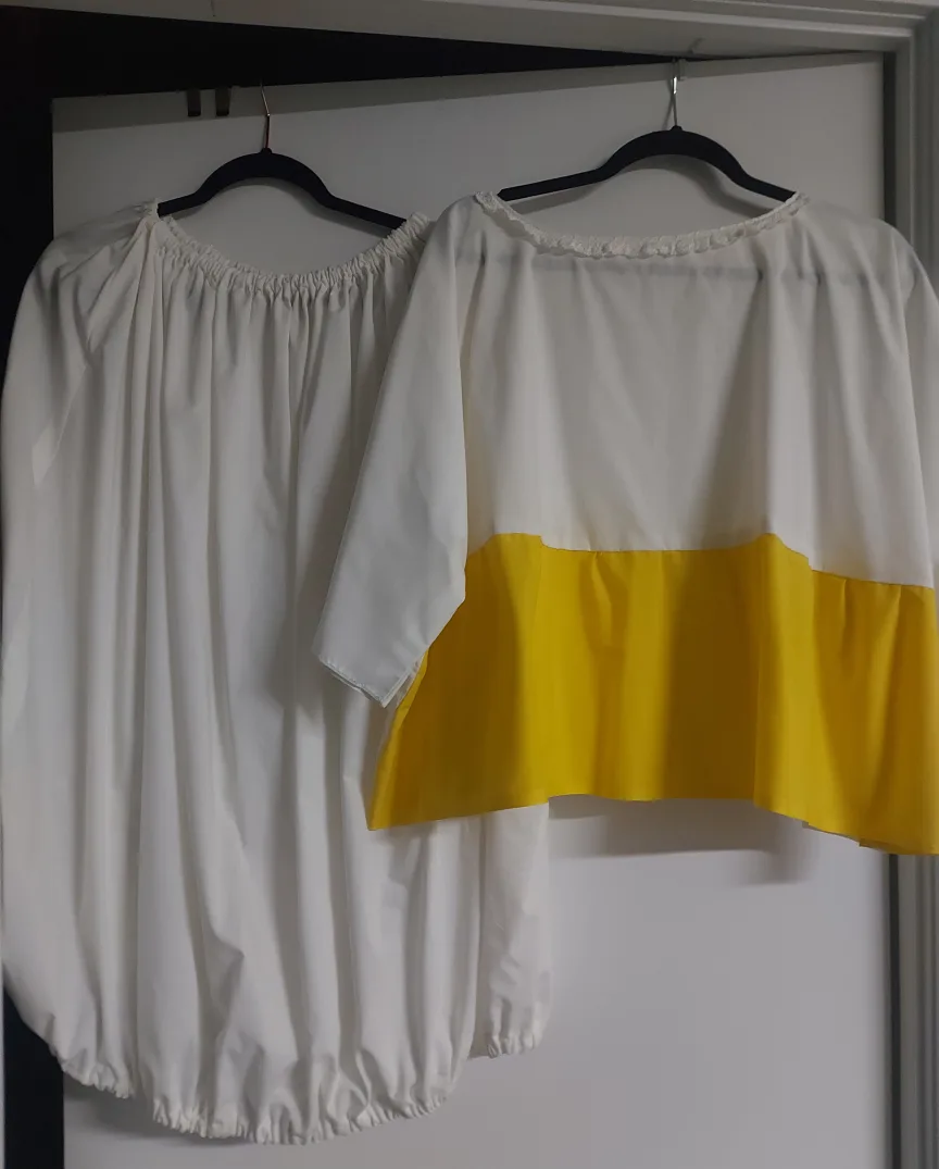 White & Yellow Blouse And Skirt Set thumbnail