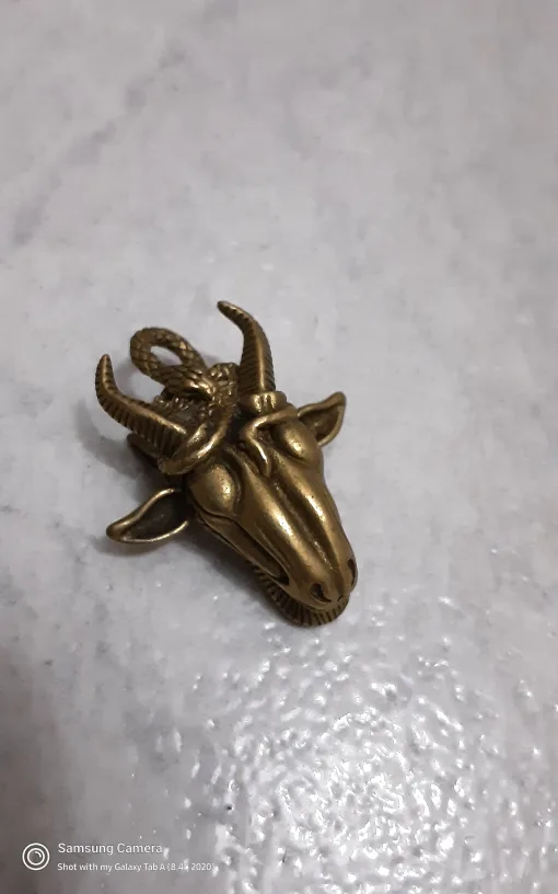 Brass Goat Head Pendant thumbnail