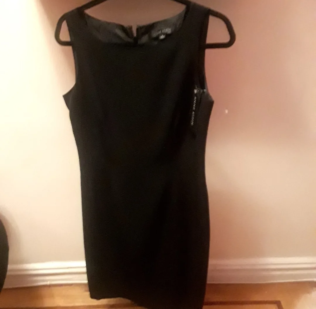 ANNE KLEIN Sleeveless Black Sheath Dress - Size 8/NEW 👗 thumbnail