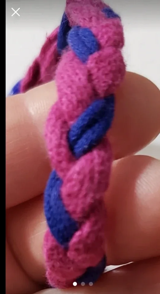 Handmade Braided Bracelet - Pink & Blue thumbnail