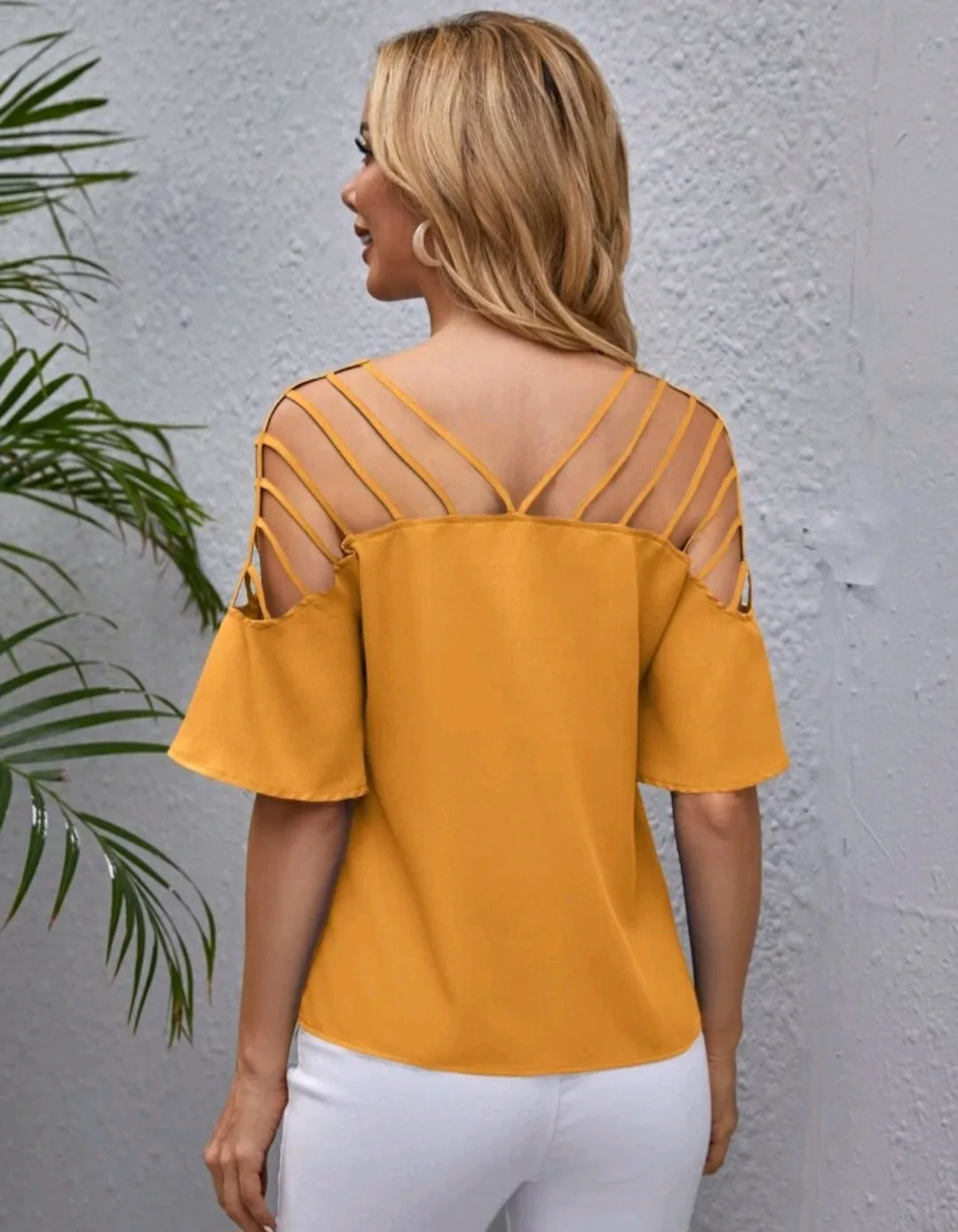 NEW Shein Strappy Yellow Top - Size S image indicator(2)