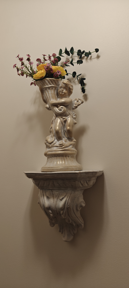 Angel Wall Shelf with Flower Vase